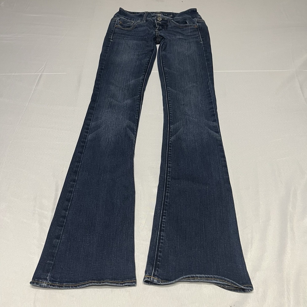 American Eagle Jeans Womens 00 Long Artist Flare Super Low Rise Fits 23x32